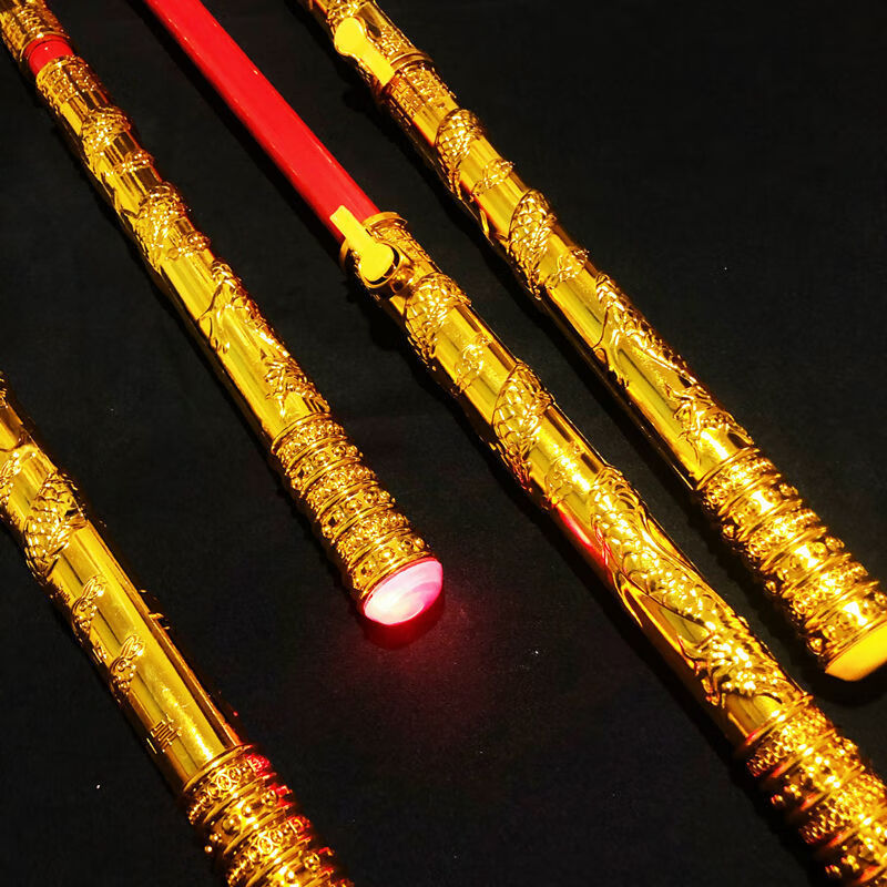 伸缩金箍棒孙悟空旅游景区庙会如意金箍棒不锈钢发光 按键自动伸缩