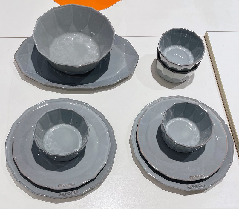 staub餐具法国staub陶瓷铂金灰钻石造型饭碗汤碗鱼盘圆盘子法式多功能
