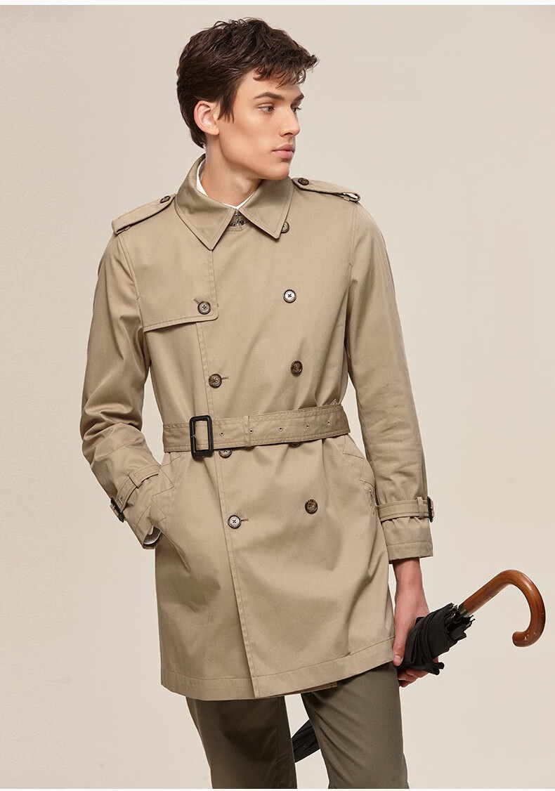 【商场同款】哈吉斯hazzys 2022春季新款男士外套经典英伦风休闲风衣