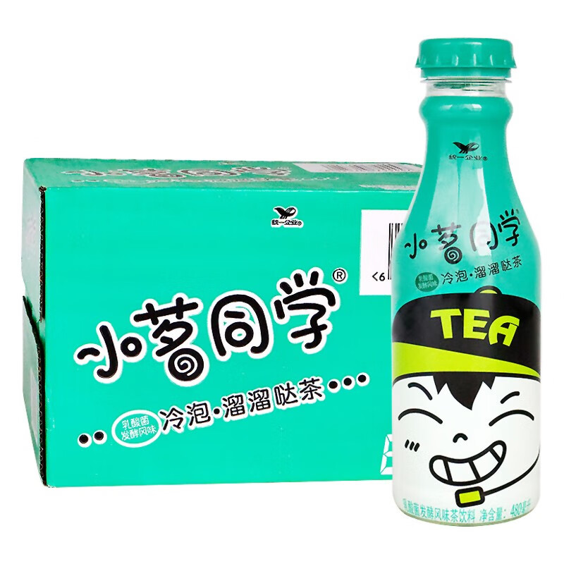 统一小茗同学 冷泡茶 饮料 溜溜哒乳酸菌风味 冰橘绿茶480ml*15瓶