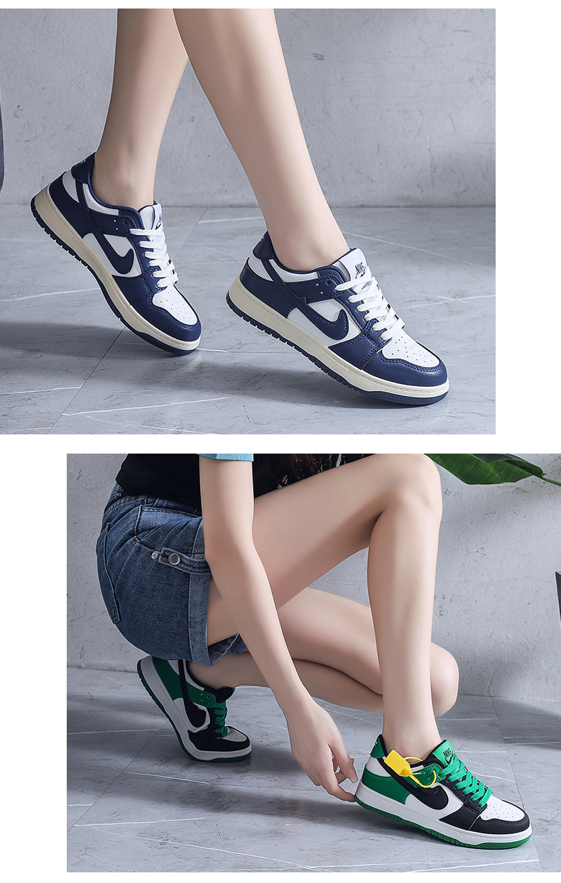 aj 女鞋夏款空军一号夏季平底透气酒红低帮板鞋女学生运动鞋 墨绿色