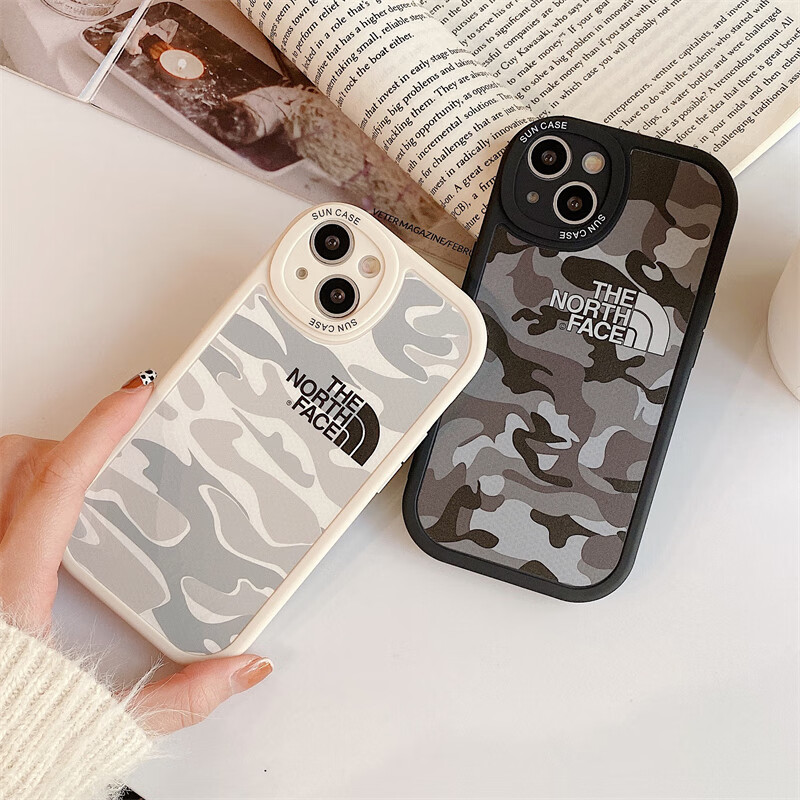 惠麦(hmercy) 千叙 欧美原创情侣北面手机壳适用苹果11潮牌迷彩灰13