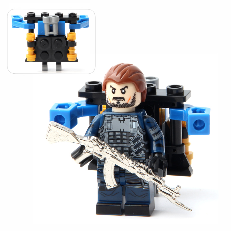 兼容防爆服第三方军事人仔积木拼装装备加特林机枪迫击炮 加特林机枪