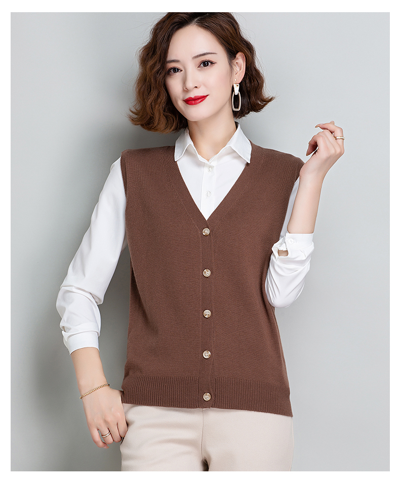 毛背心女开身女士马甲针织外穿毛线羊毛开衫马夹毛衣小外套无袖上衣