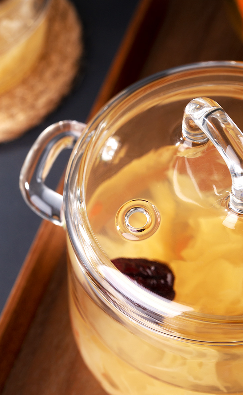 煲汤家用透明煮锅炖盅明火耐高温小汤锅盅炖碗高硼硅玻璃炖盅750ml