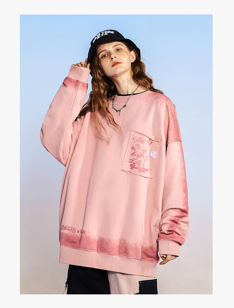 天龙致尊denonsupreme卫衣男女潮牌2021秋季疯狂兔子联名款手绘扎染