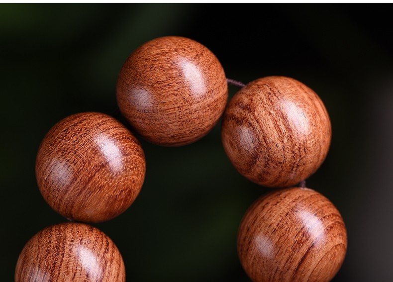 儒香阁 缅甸草花梨缅甸花梨佛珠手串小孔2.