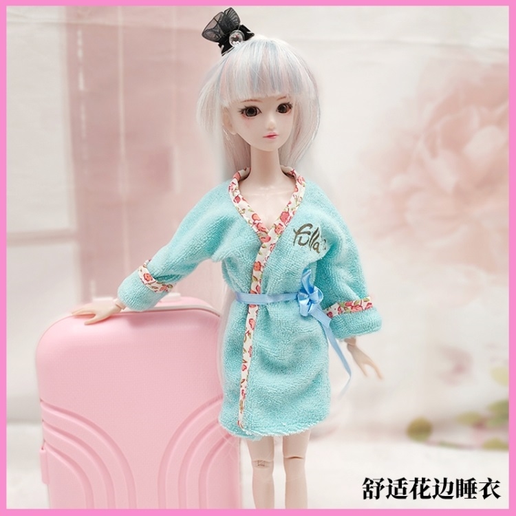 芭比娃娃的睡衣 30厘米芭比娃娃的衣服裤子餐具套装圣诞节睡衣仿真