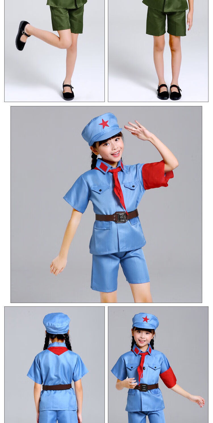 六一儿童节成人儿童红军演出服八路军抗战服装服小红军衣服表演军装
