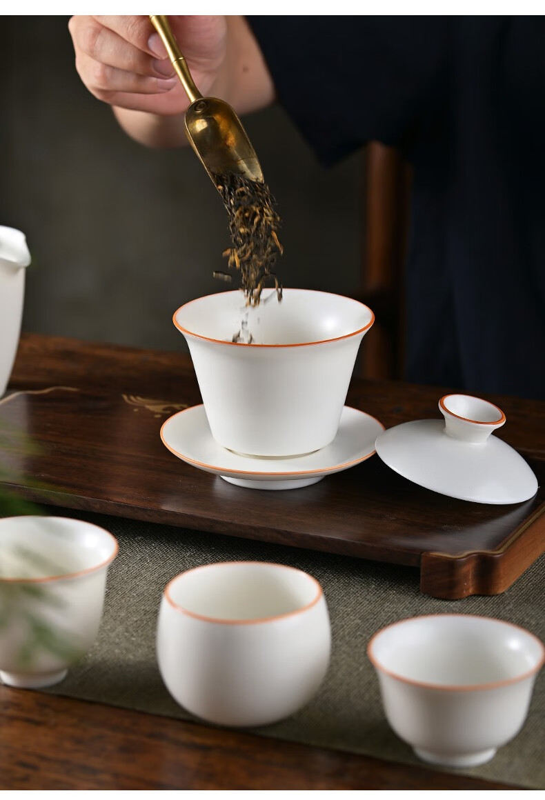 【优选好货】羊脂玉白瓷茶汝窑主人单女陶瓷茶具子个人品茗茶盏茶碗