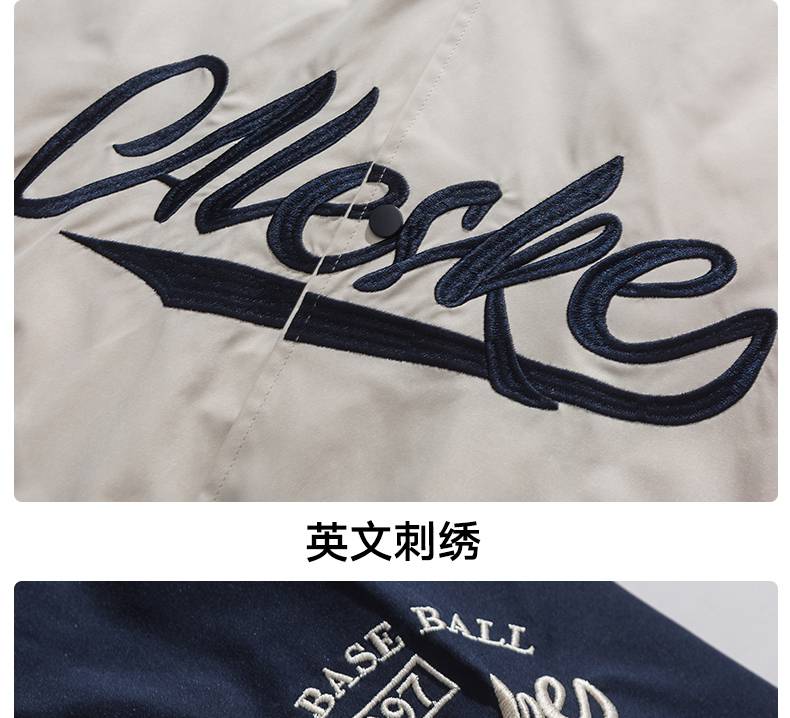 matcha棒球少年系列b3k字母刺绣拼色棒球服夹克外套 黑色 l【图片