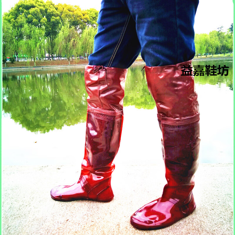 下田插秧雨靴过膝超高筒裤雨袜下水雨鞋防水靴雨鞋水田袜子软水田袜子