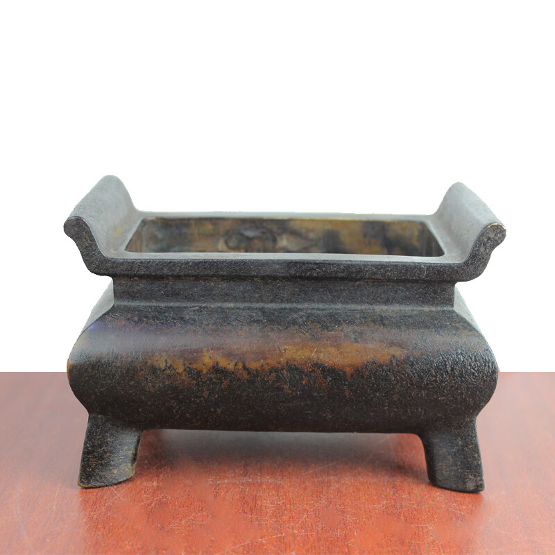 宇卓铜器纯铜香炉方形四足香炉铜香炉家居装饰工艺品摆件 方四足香炉