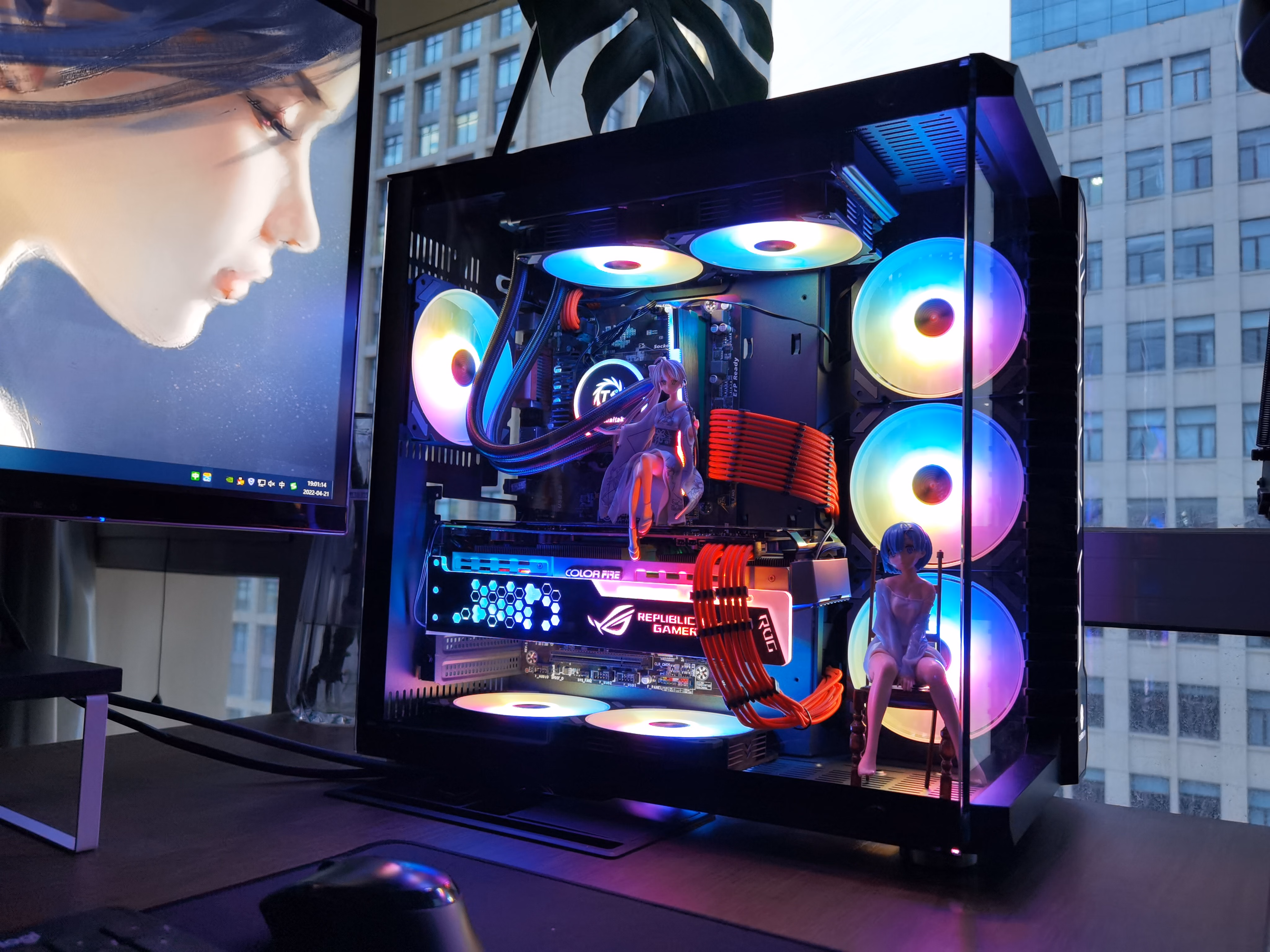 玩嘉罗宾3海景房机箱侧透双玻璃全景360水冷atx台式机