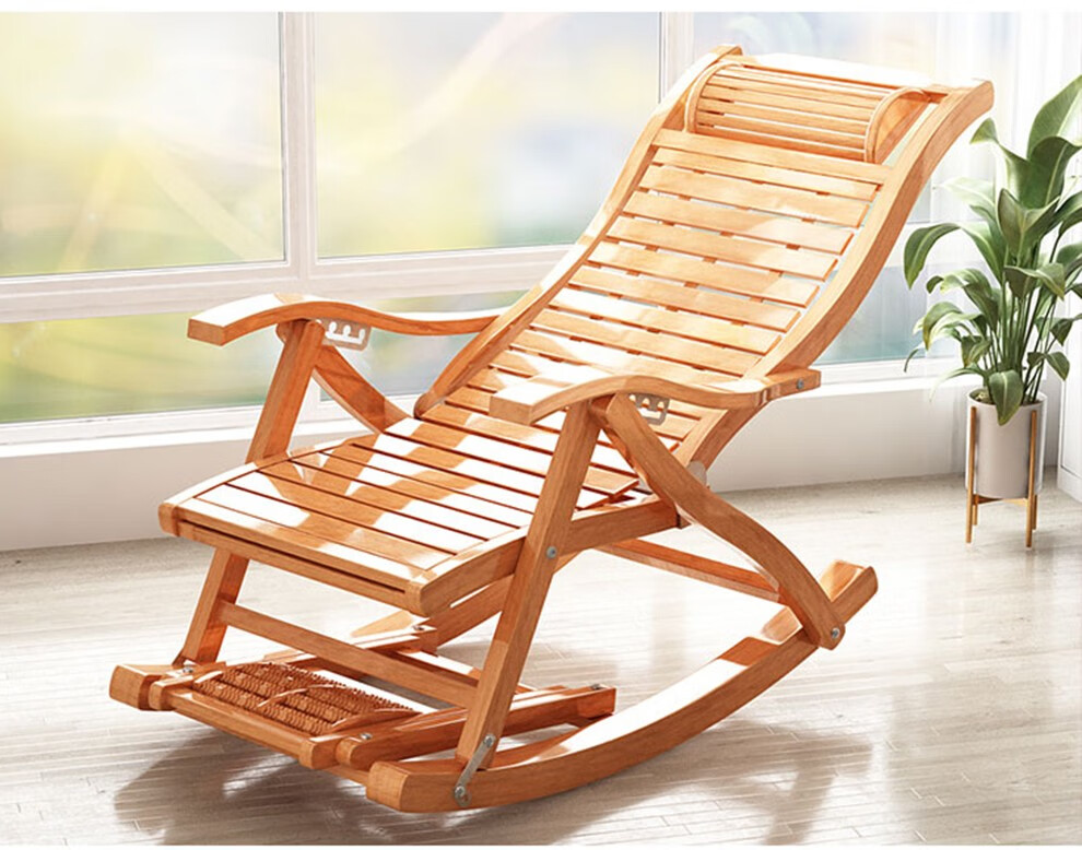 成年人竹摇摇椅家用午睡凉椅竹椅子老人休闲逍遥椅实木靠背椅子大人
