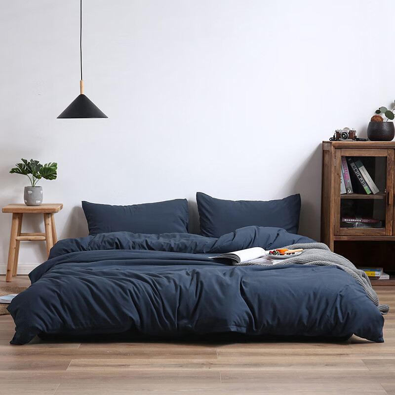 达芬奇家纺四件套磨毛ins纯色全棉纯棉1.