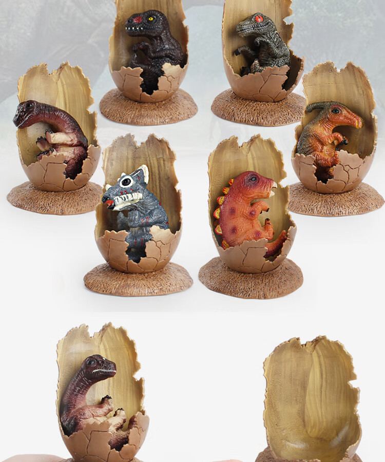 迅猛龙幼崽儿童恐龙蛋玩具侏罗纪动物模型半孵化破壳霸王龙幼崽男孩