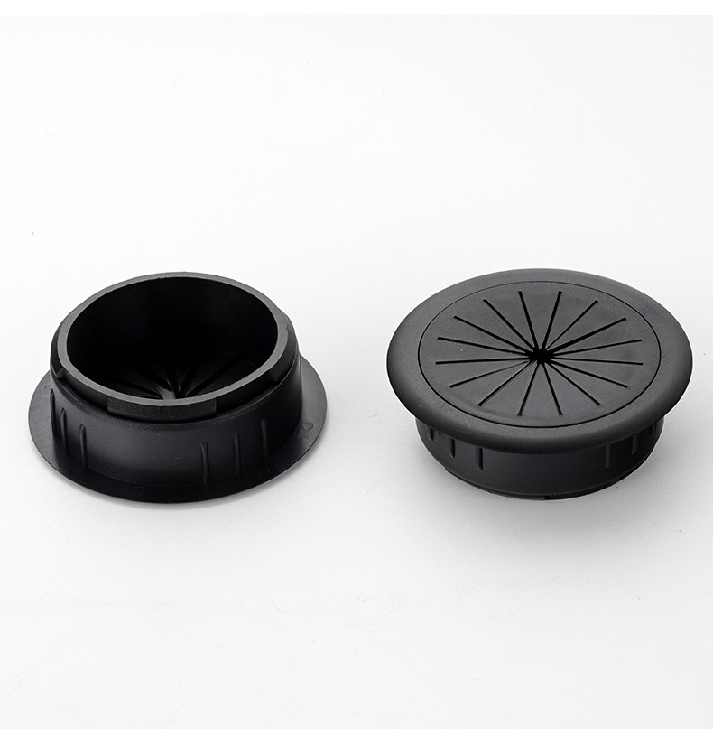 圆洞穿线孔盖5060开孔板面过线走线出线盒圆形装饰50开孔黑白色1只装