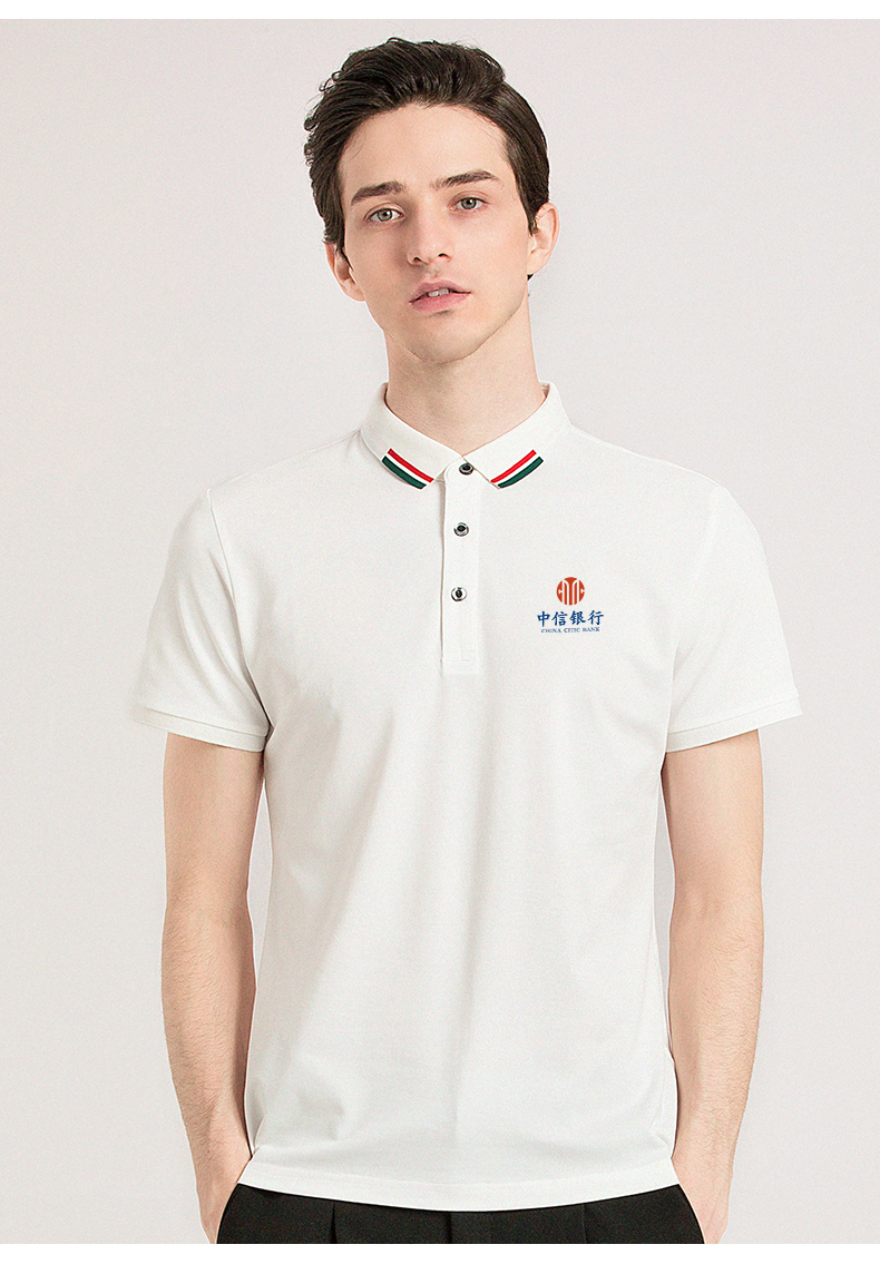 高端polo衫定制企业工作服t恤订做广告文化杉定制diy体恤衫工装 白色