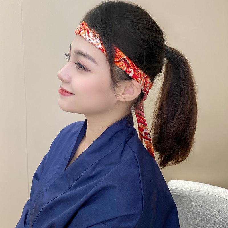 gioio 日式厨师头巾包头帽子日料店厨房工作帽海盗帽料理店服务员吸汗