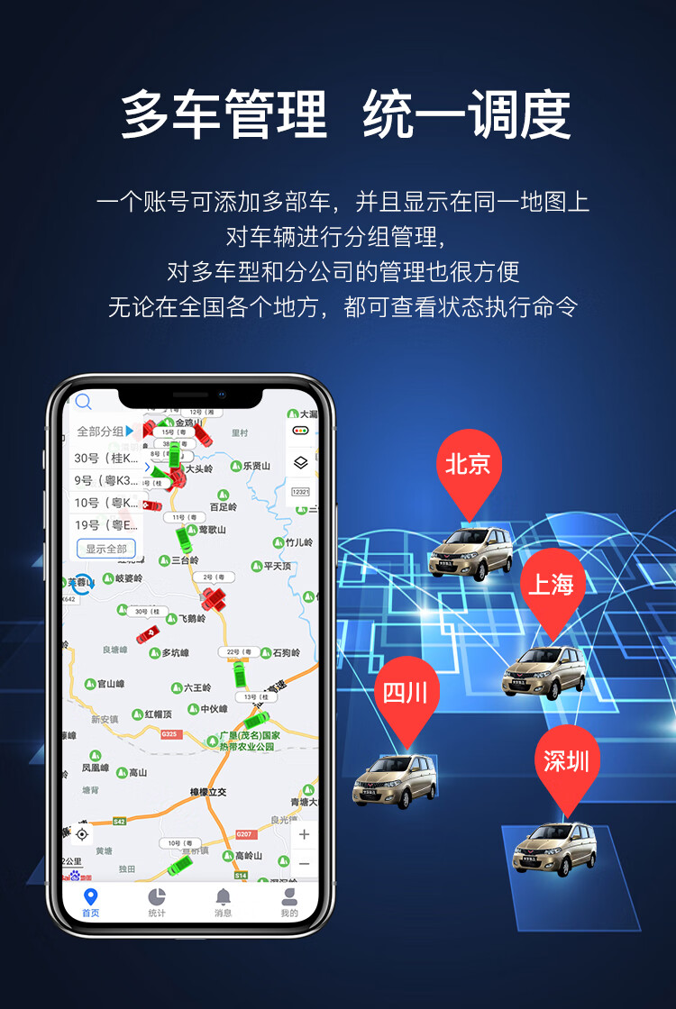 适用于汽货车gps定位北斗卫星车载定仪器远程接线车辆车队运输管理