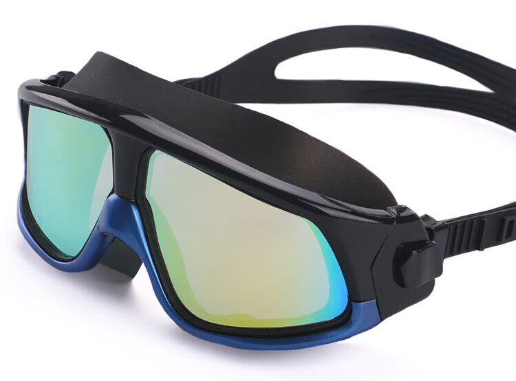 近视泳镜 男女防水防雾高清七彩镀膜游泳潜水镜大框平光电镀酷炫游泳