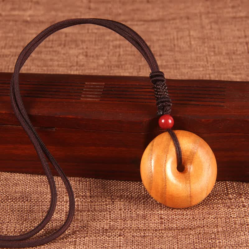 朴春 平安扣挂件 桃木 桃木雕刻平安扣项链挂件 平安扣项链挂件【图片