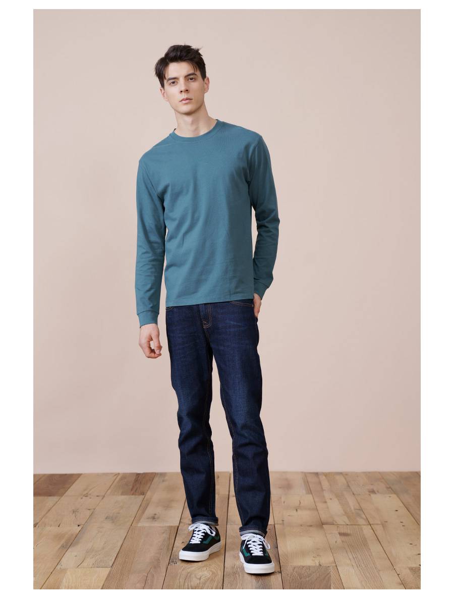 南极人男装秋季新款多色圆领休闲情侣长袖t恤男男式潮流体恤衫男士