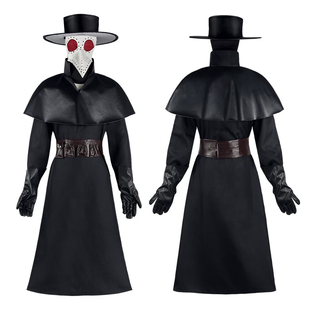 鸟嘴面具瘟疫医生cos服乌鸦长嘴装中世纪朋克衣服动漫服装套装 男款