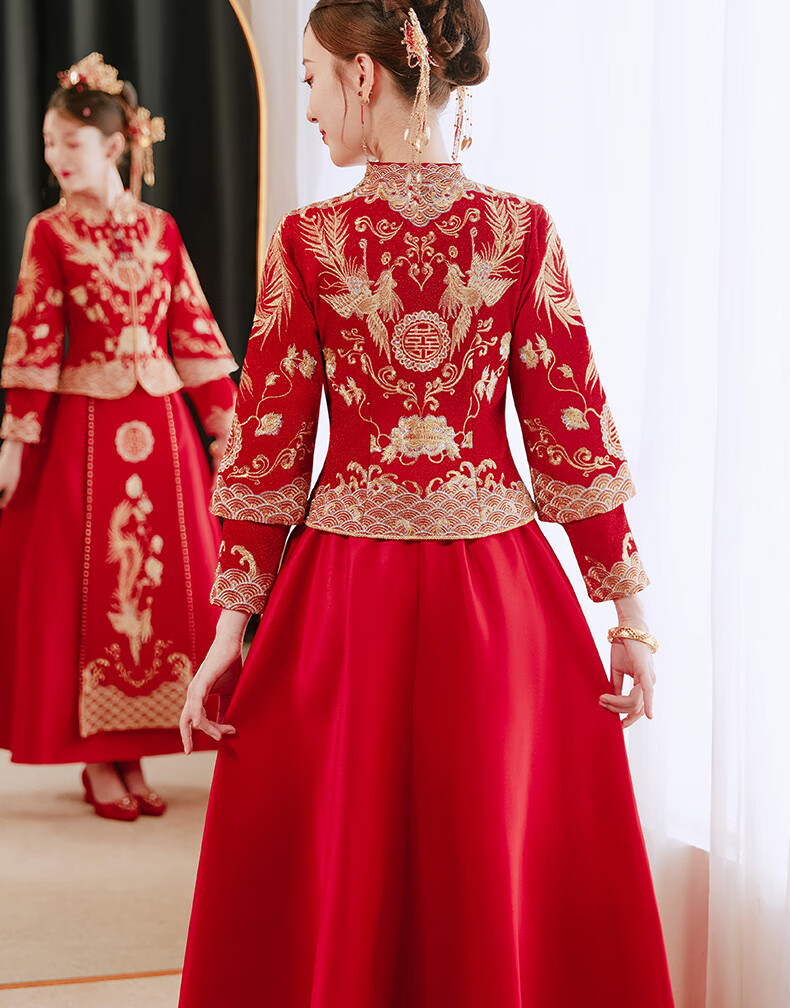 秀禾服明制汉服凤冠霞帔结婚婚纱新款婚服2022整套夏季古装中式礼服