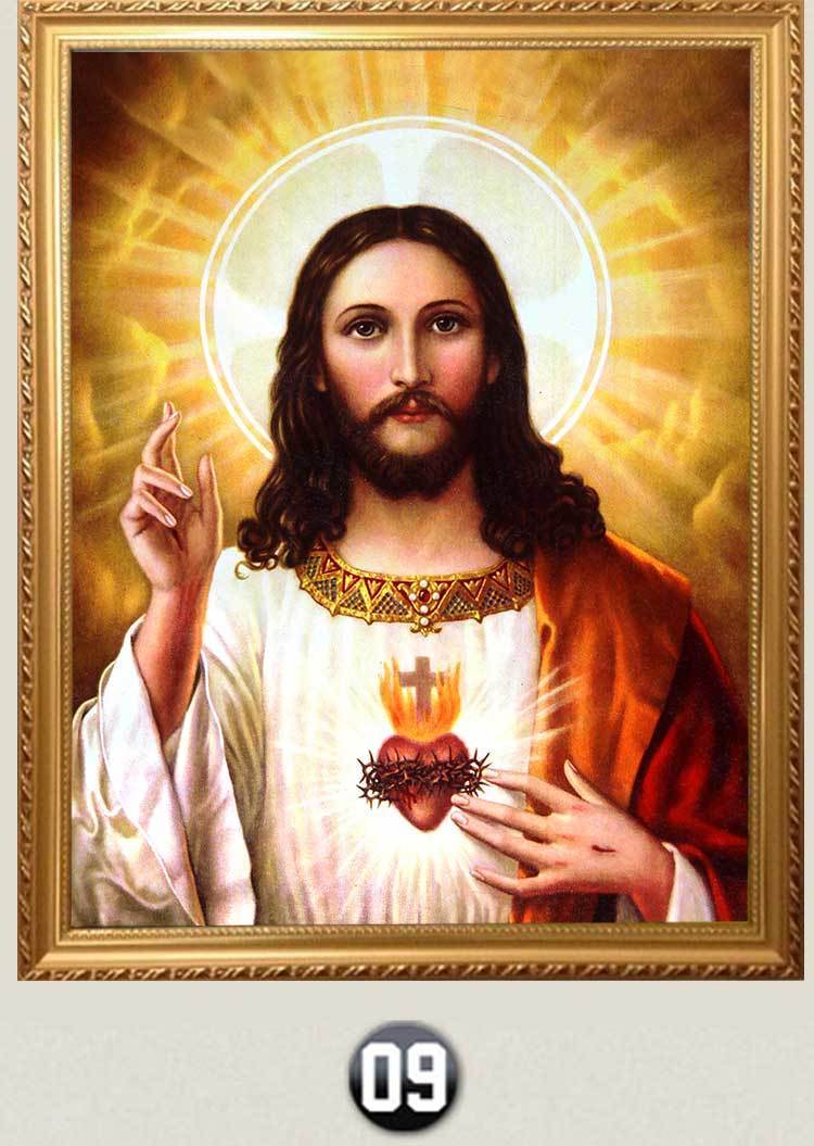 基督教挂画客厅 牧羊挂画像木框客厅卧室怀旧人物基督教十字架装饰画