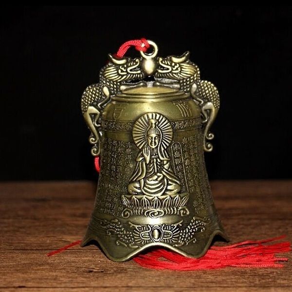 挂钟仿铜铃铛风铃佛钟铃铛挂件寺庙佛教风水用品饰品挂件大号观音佛字