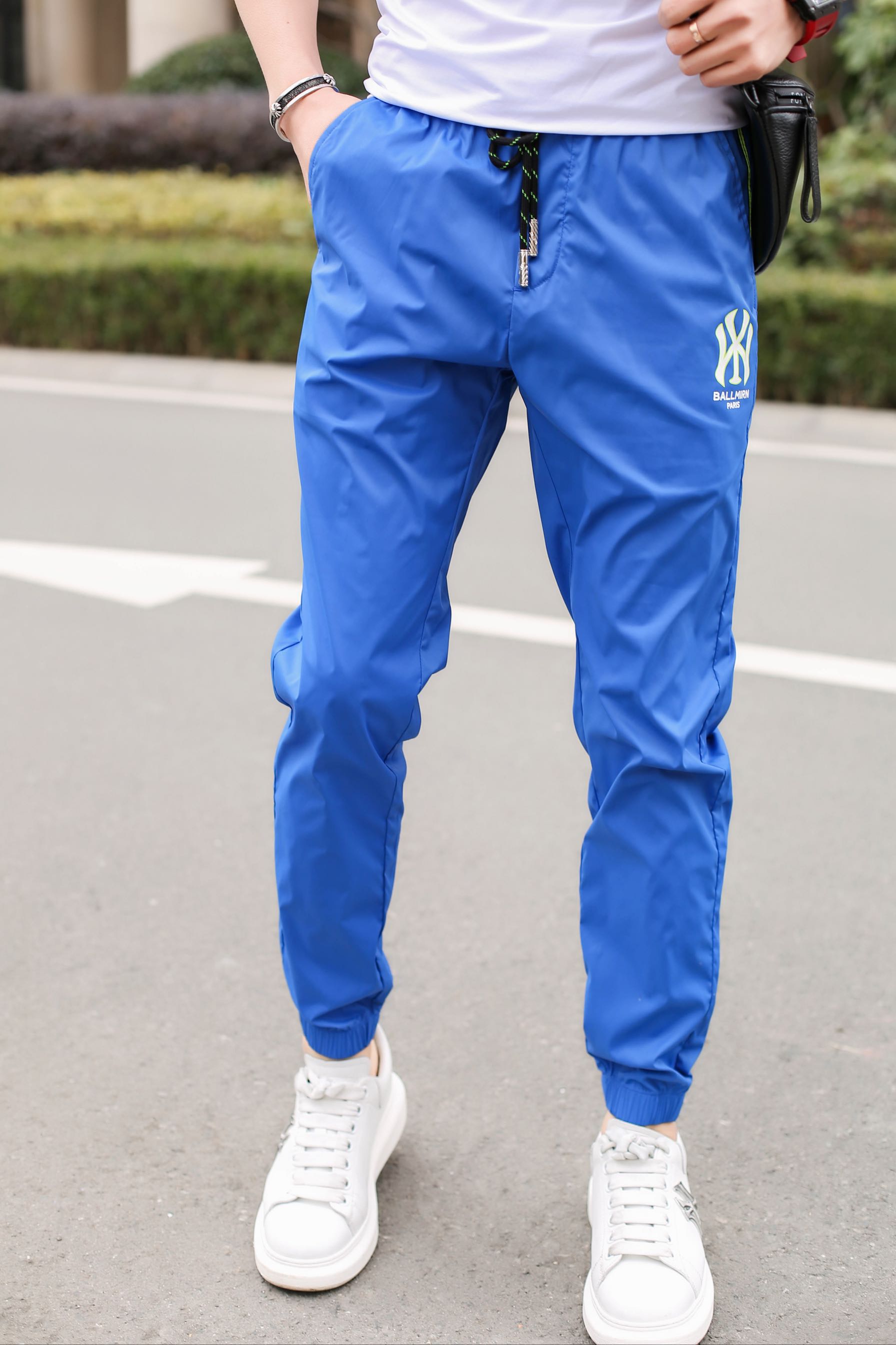 潮牌2020夏季新品薄款束脚彩色潮流时尚帅气男青年流行时尚休闲运动裤