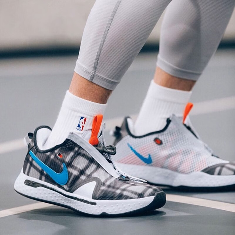限量耐克nikepg4保罗乔治泡椒美国队奥利奥黑灰格纹黑白拉链蓝水滴