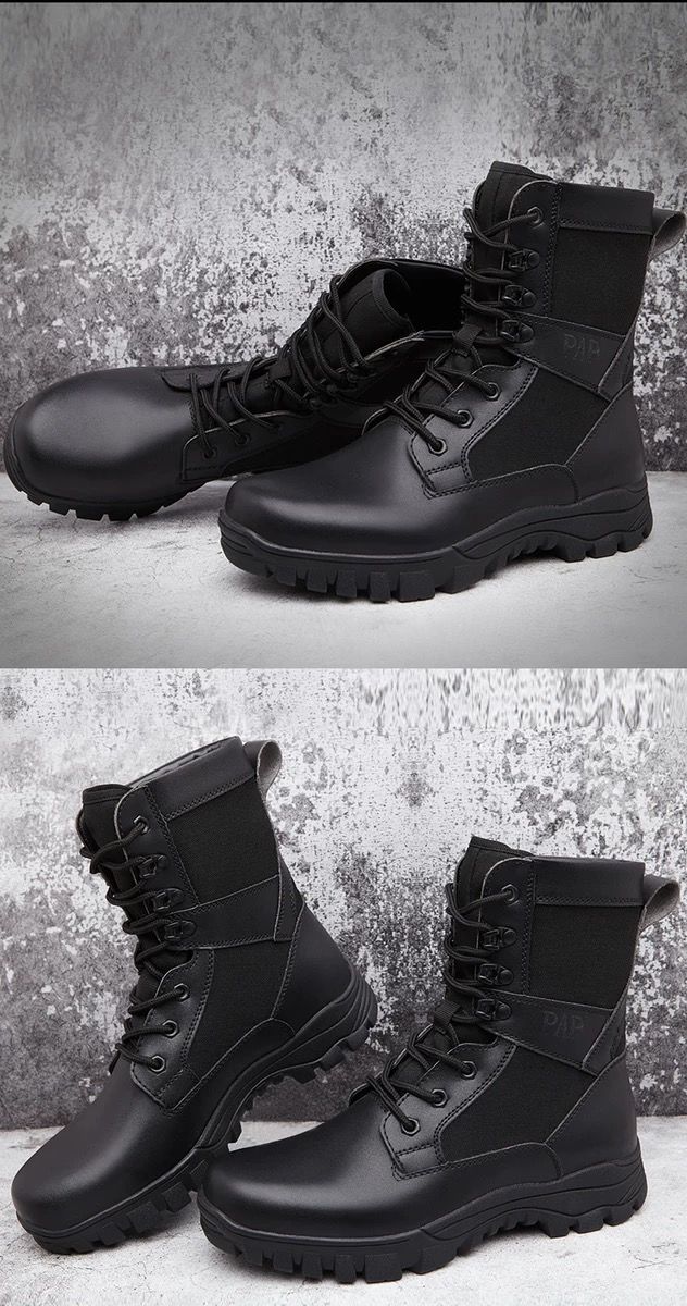 16作战靴夏季超轻透气军靴真皮马丁靴男羊毛鞋轻便户外鞋靴 配发标准