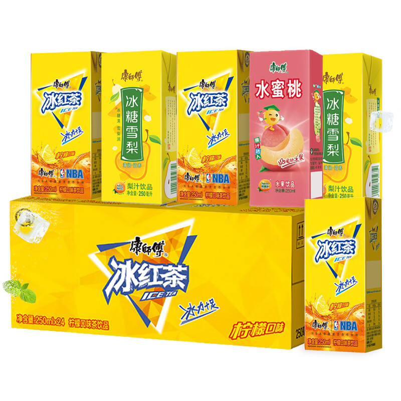 康师傅冰红茶250ml*6*12盒装水果味饮料茶饮品餐饮自助网红果汁