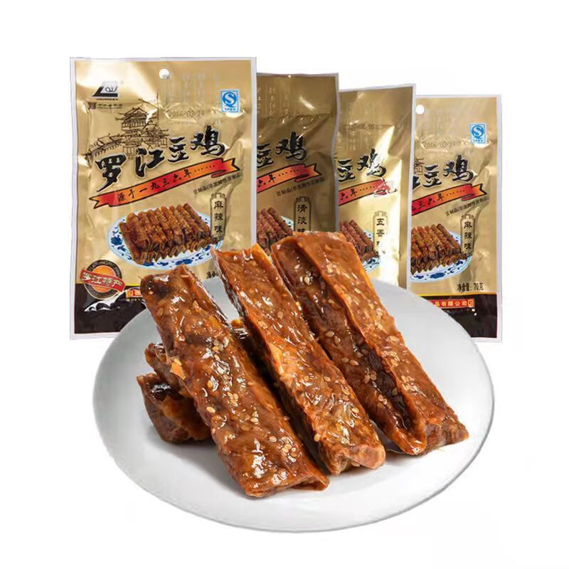 罗江豆鸡 四川德阳特产素豆鸡五香麻辣柔软细腻鲜香 麻辣70g 五香80g