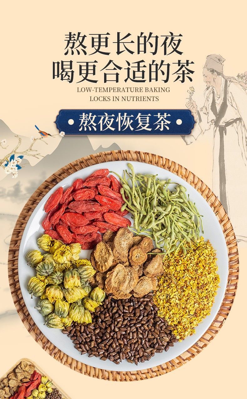 北京同仁堂原料决明子枸杞牛蒡菊花茶美容养颜调理片男女熬夜养生茶