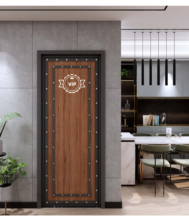 实木复合门工业风铁艺实木门餐厅包厢复古ktv酒吧定制室内厨房卫生间