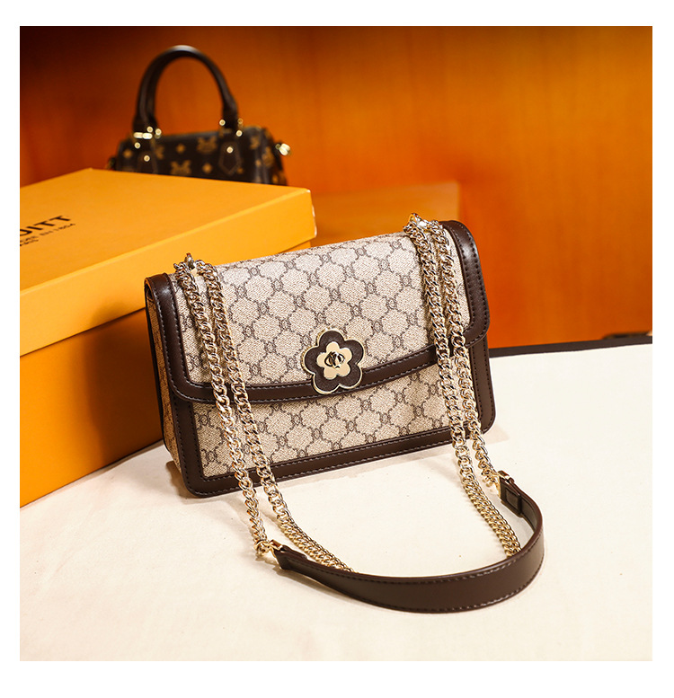 mcrc包包女包百搭单肩包女士斜垮包女时尚复古印花轻奢侈品小方包 菱