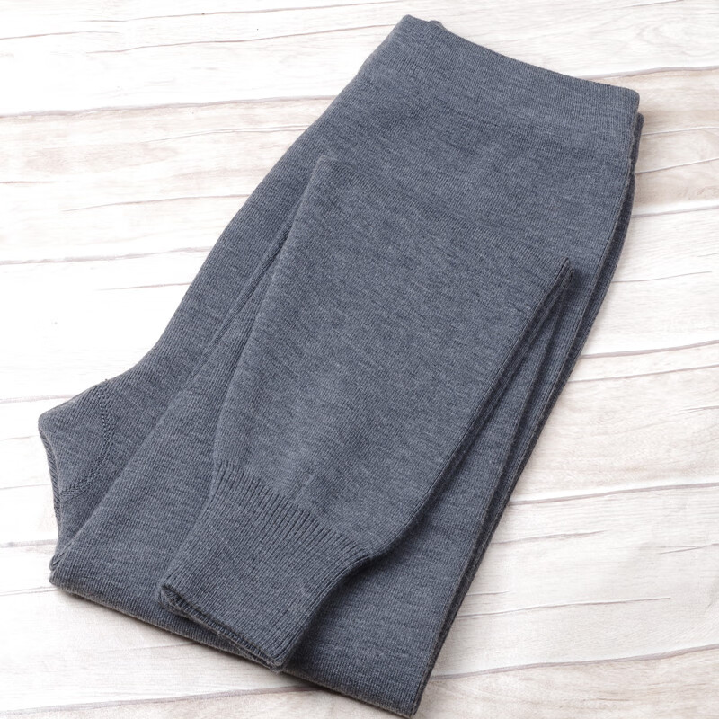 特价浪莎纯羊毛绒裤秋秋冬季季修身男士裤男式中青年内穿弹力针织毛线