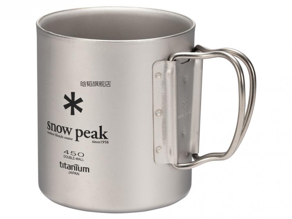 雪峰钛杯日本snow雪峰杯子户外露营餐具钛合金可折叠钛杯杯220ml单曾