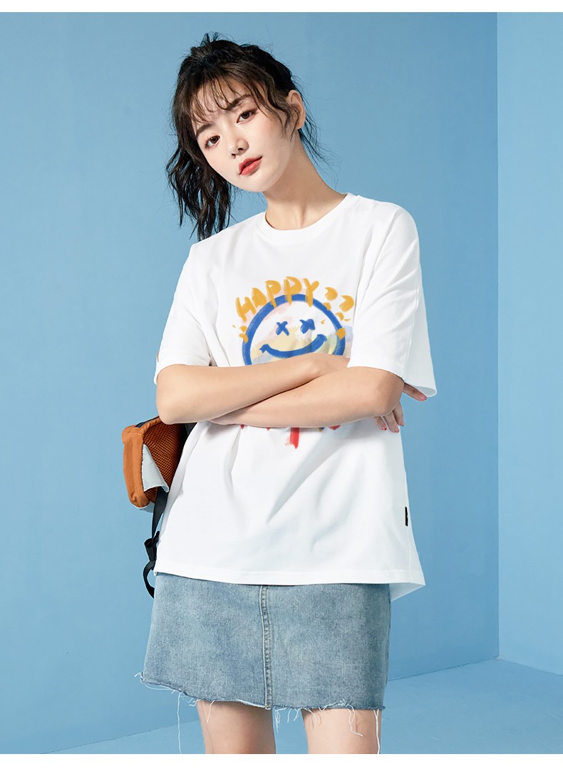 短袖t恤女夏季宽松白色t原创潮牌韩版2020年新款圆领半袖纯棉女装上衣