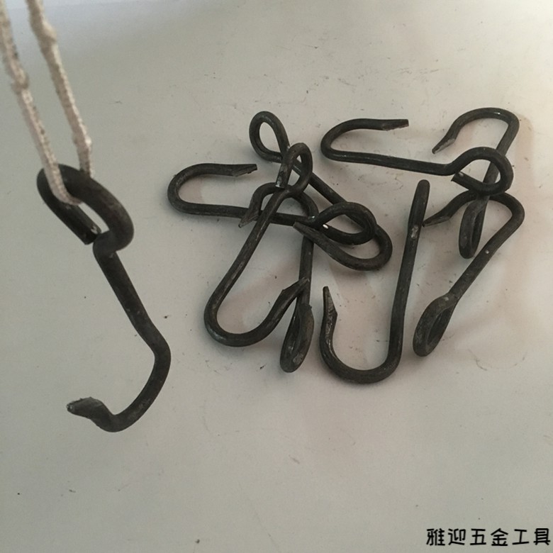 铁挂钩挂在楠竹扁夫绳挑钩子勾竹扁担挑夫用挑担手肩膀担水挑水钩一对