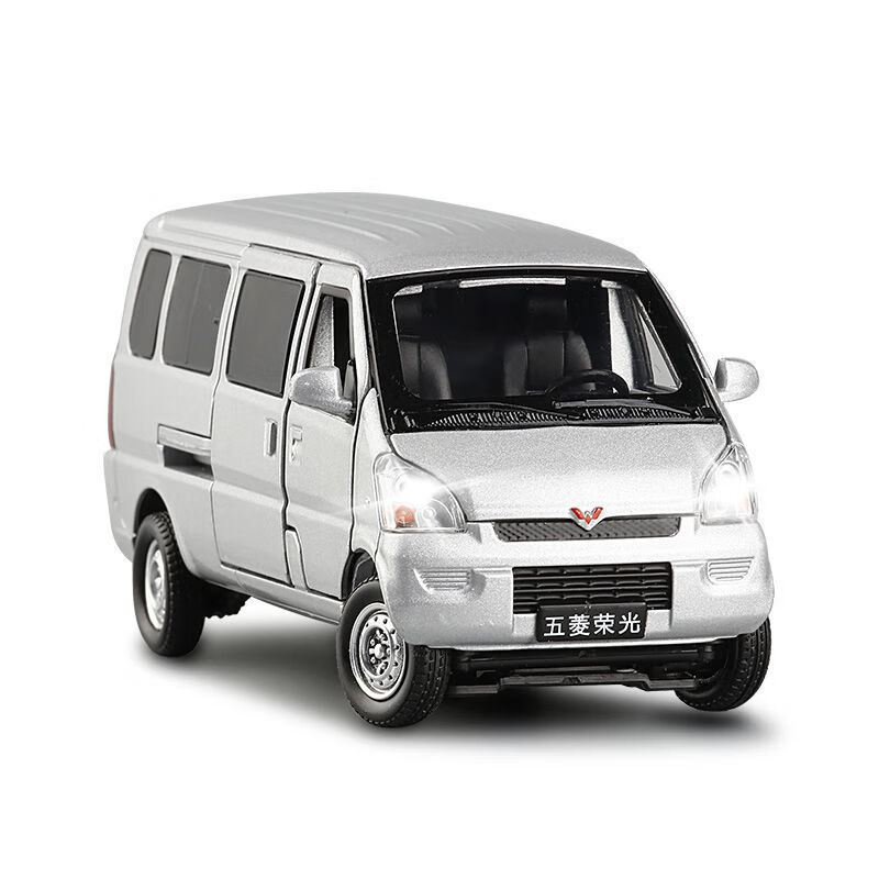 132五菱之光荣光快递面包车合金车模六开转向避震玩具奔驰v260侧拉门