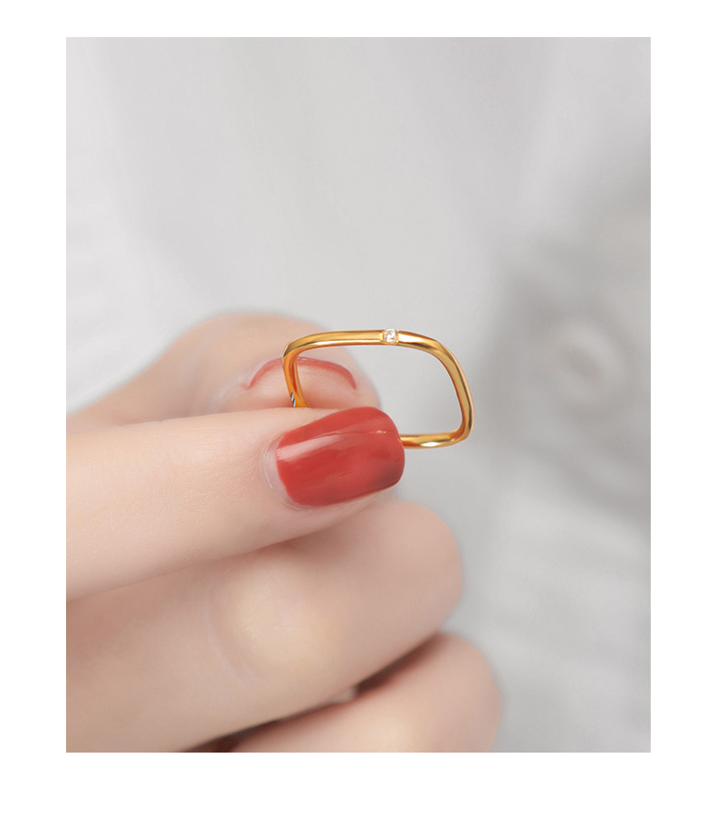 ck施华洛世奇锆联名网红小方戒女戒指抖音时尚个性轻奢小众精致设计素