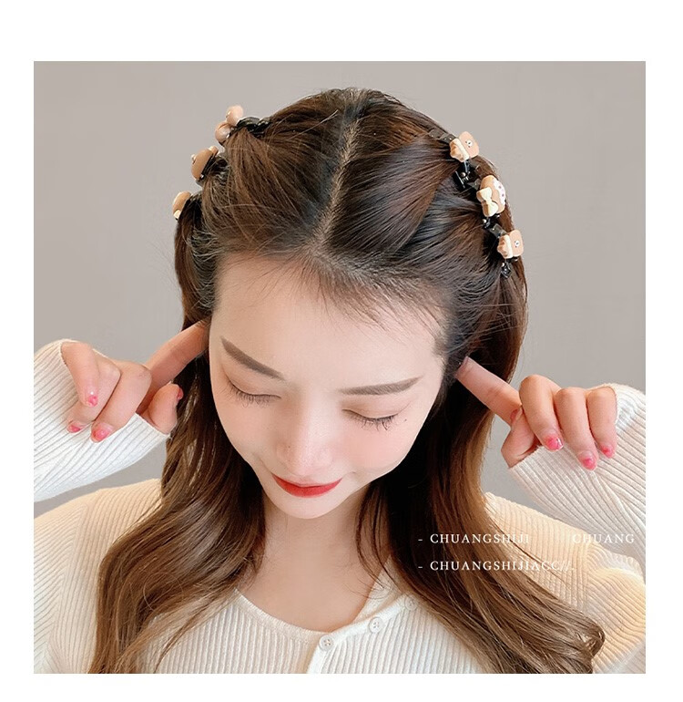 明夫人刘海侧边编发发夹懒人碎发整理神器前额短发发卡女可爱儿童夹子