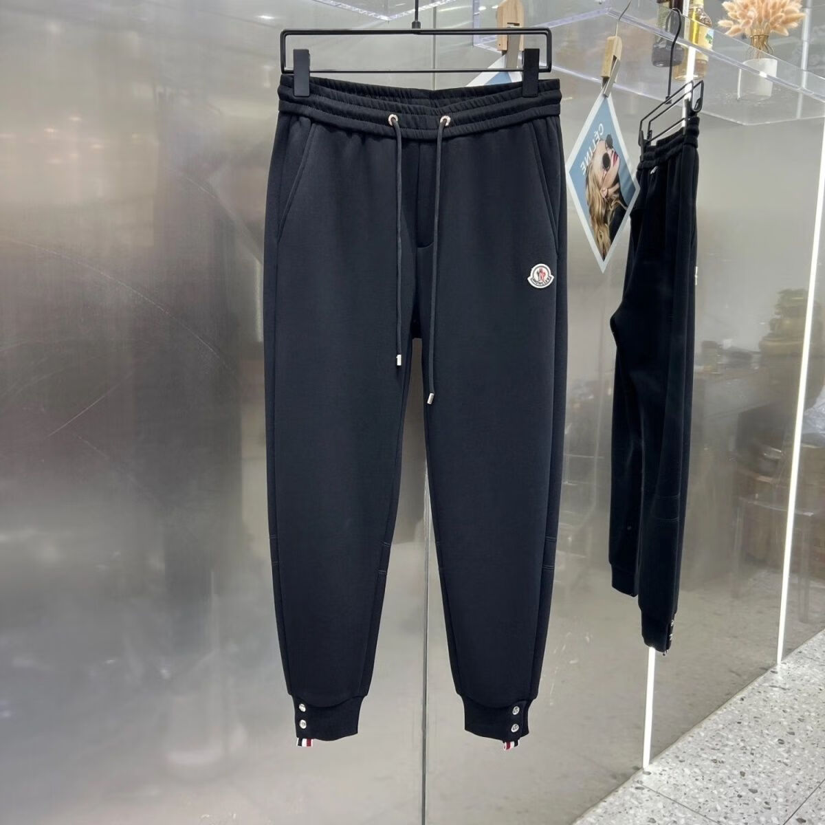 蒙口(moncler秋冬新款加厚纯色休闲裤时尚修身大码束脚裤卫裤男欧洲站