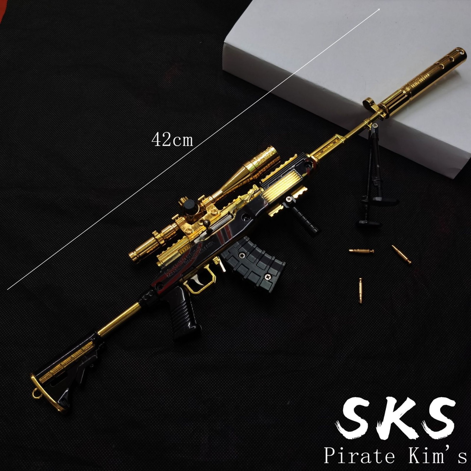 42cm绝地和平精英awm游戏枪模m416巴雷特98k抛壳版ak47合金模型 98k