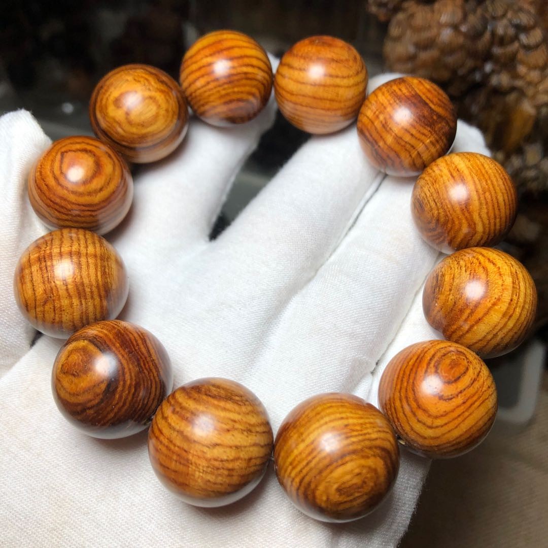 牧思 缅甸老挝黄花梨手串 鬼脸对眼x纹 烟花瘤疤芝麻花 媲美海南黄